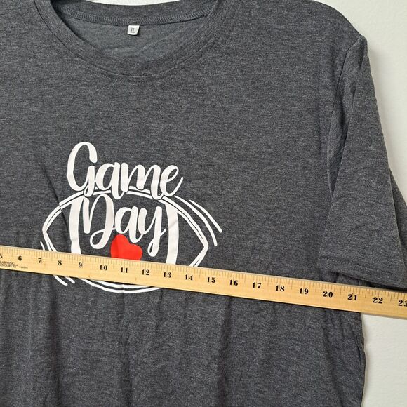 Game Day Football T Shirts Women Cute Football Graphic Short Sleeve Size XL - Picture 4 of 4